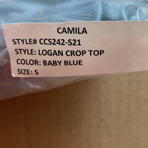 Camila Coelho Logan Crop Top in Baby Blue Small - Picture 6 of 6